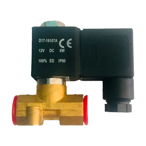 โซลินอยด์วาล์วทองเหลือง (2ทาง) ขนาด 1/4 นิ้ว [ Brass Solenoid Valve ]  (แบบตัวเล็ก 12 โวล์ท)