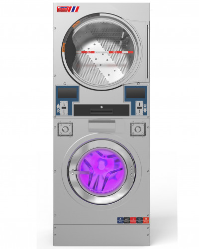 เครื่องซักผ้าอบผ้าหยอดเหรียญ2ชั้น 15kgแบบอุตสาหกรรม 1