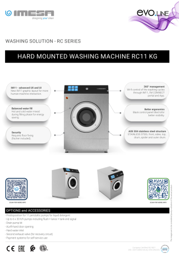 เครื่องซักผ้าImesa รุ่นRC11  ไฟฟ้า ไอน้ำ 2
