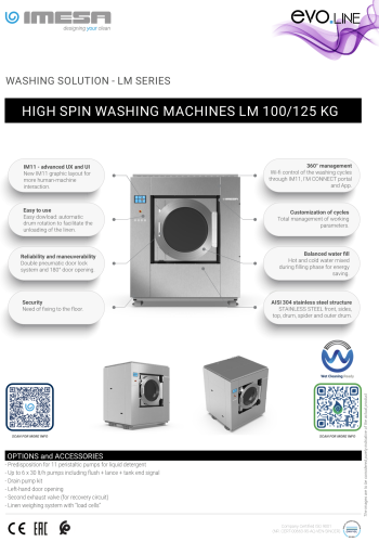 เครื่องซักผ้าImesa รุ่นLM100  ไฟฟ้า ไอน้ำ