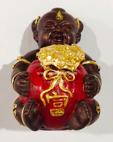 กุมารทองฟู เนื้อสัมฤทธิ์ ปิดทองบางส่วน 2 นิ้ว (หมายเลขสวย) {ปล่อยขาดทุน..ราคาถูกสุดๆๆ !!}