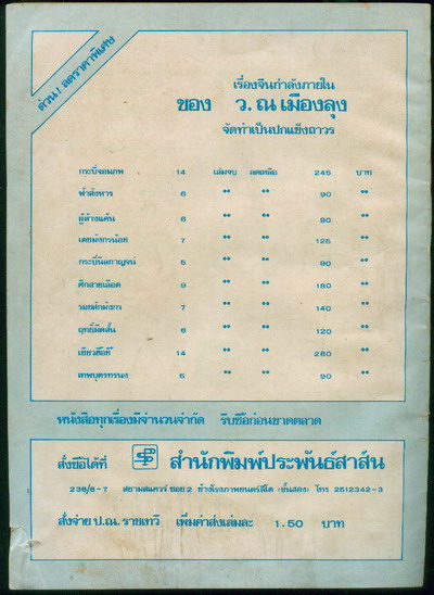 ศาลาโกหก เล่ม เสือล้างทุ่ง 1