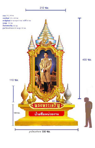 SF 1 ซุ้มเฉลิมพระเกียรติขนาดใหญ่ กรอบลายฉัตร / และ SF 21 ซุ้มเฉลิมพระเกียรติขนาดใหญ่ กรอบลายฉัตร สีข
