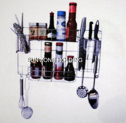 ชั้นวางขวด เครื่องครัวยึดผนังขนาด 49*10*29.5 ซม. 1