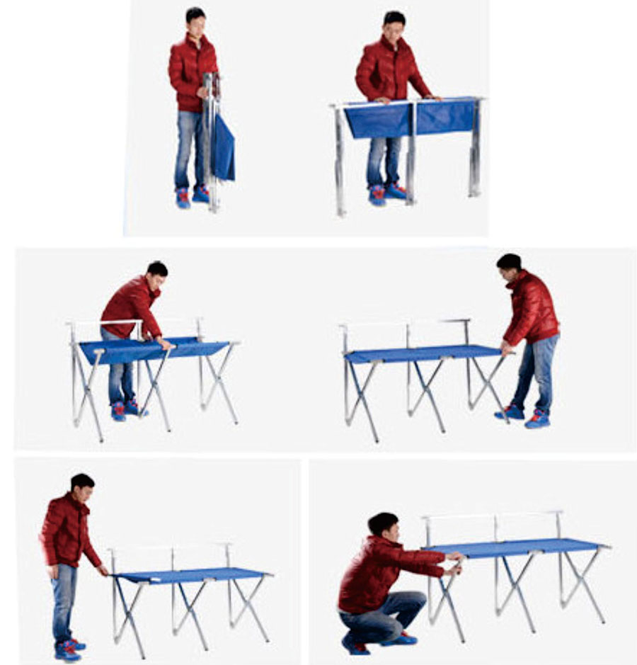 PROMOTION 940 โต๊ะตลาดนัด/ราวแขวนโชว์ พับเก็บได้ รุ่นหน้าโต๊ะเป็นผ้าใบ ขนาดความยาว 1.50 เมตร 2