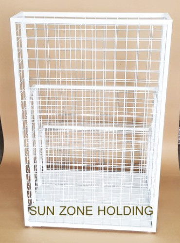 3 ช่องตะแกรงใส่สินค้าเอนกประสงค์ รุ่นวาไรตี้ สำหรับวางหลอดไฟ,แผ่นฟิวเจอร์บอร์ด 3