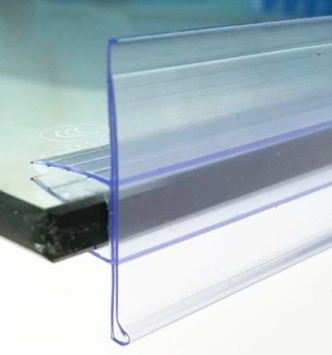 ป้ายพลาสติกใส่ราคา สำหรับชั้นวางกระจก รุ่น E 5-9 mm.