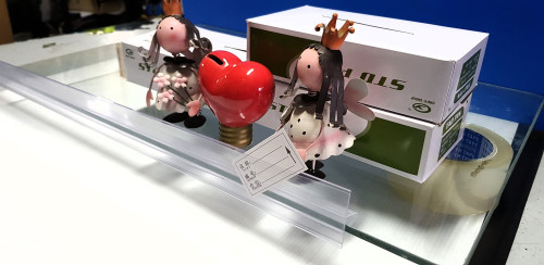 ป้ายพลาสติกใส่ราคา สำหรับชั้นวางกระจก รุ่น E size90 100 120 