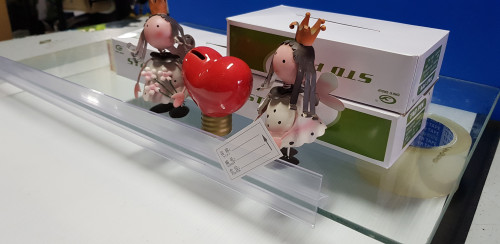 ป้ายพลาสติกใส่ราคา สำหรับชั้นวางกระจก รุ่น E size90 100 120 1