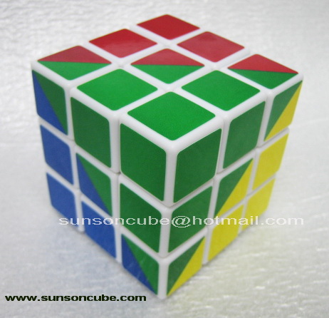 Maru 3x3x3 Ruben king 4 colors sticker style -  white cube