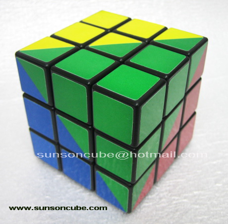Maru 3x3x3 Ruben king 4 colors sticker style - Black cube