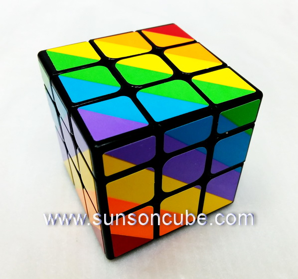3x3x3 YJ Unequal Rainbow cube  / Semi - Mirror Block