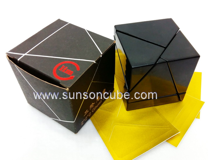 2x2x2 Ghost Cube - FangShi with Gold stickers