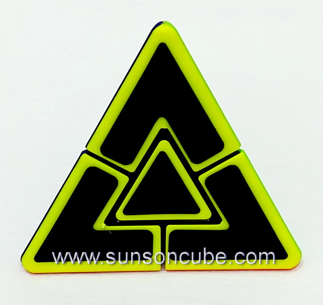 Dual Pyraminx with black carbon sticker - Lefun / Body color