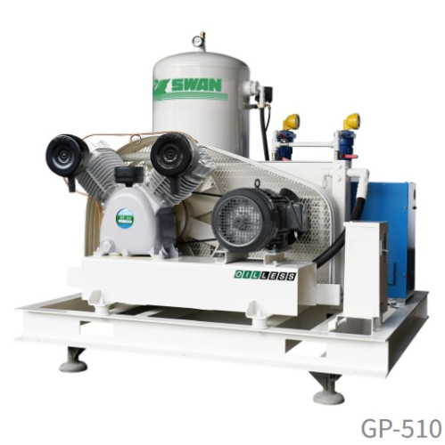 ปั๊มลม สวอน SWAN OIL-LESS รุ่น GP-510 5HP ถัง 165 ลิตร ปั๊มลมไม่ใช้น้ำมัน