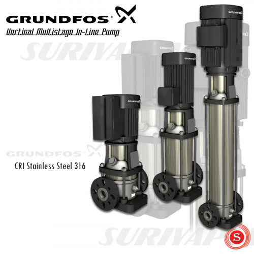 GRUNDFOS CRI15-01 - CRI15-17 กรุนด์ฟอส ปั๊มน้ำแรงดันสูงหลายใบพัด