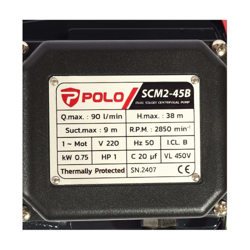 POLO ปั้มน้ำหอยโข่ง 2 ใบพัด รุ่น SCM2-45 4