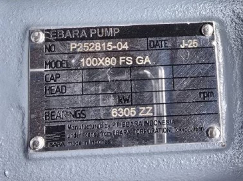 EBARA Pump รุ่น 100x80 FS2GA 5 18.5 ปั๊มน้ำหอยโข่ง แบบเพลาลอย เอบาร่า
