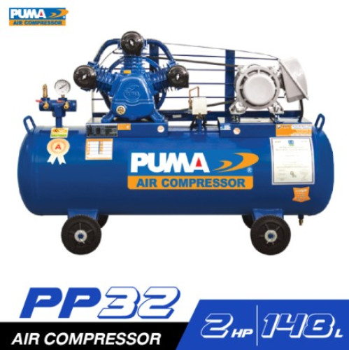 ปั๊มลมสายพาน PUMA รุ่น PP23-PPM220V-MG (3 แรงม้า) ถังลม165ลิตร