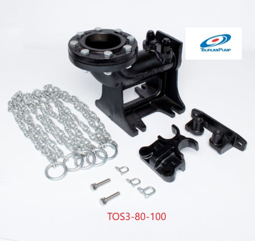 Tsurumi Pump - ชุดรางเลื่อนTOS3-80-100 พร้อมโซ่เหล็กหล่อยาว5เมตร ปั๊มน้ำซูรูมิ รุ่น 100B42.2 ,43.7