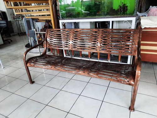 ม้านั่งอัลลอย ลายหวาย 150 ซม.