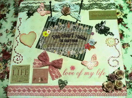 The Craft Farm Sweet love scrapbook Page