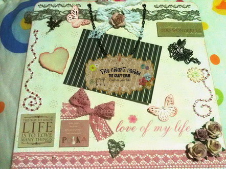 The Craft Farm Sweet love scrapbook Page 1