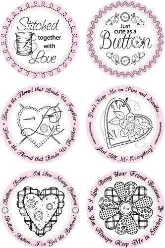 Stiched with love Rubber Stamp ถอดเปลี่ยนได้ (มีแท่นให้แยกซื้อหลายขนาดค่ะ)