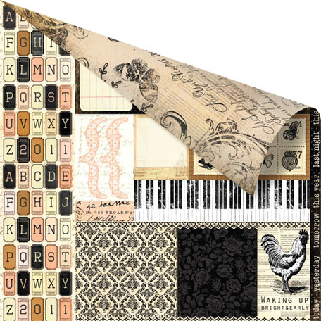 กระดาษ scrapbook PM Libre 12x12(2sides)ลาย2ด้าน ด้านละแบบให้เลือกใช้  แบรนด์นำเข้าจากUSA