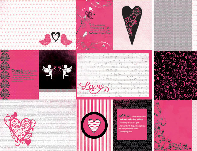 กระดาษ scrapbook KS Affection 12x12 (2sides)ลาย2ด้าน ด้านละแบบให้เลือก แบรนด์นำเข้าจากออสเตรเลีย