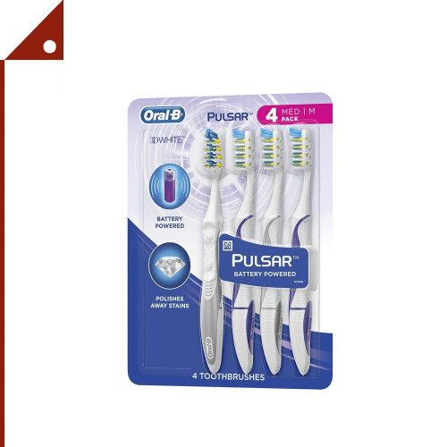 Oral-B : OLBAMZ006* แปรงสีฟันไฟฟ้า Pulsar Vibrating Bristles Toothbrush, Medium, 4pk.