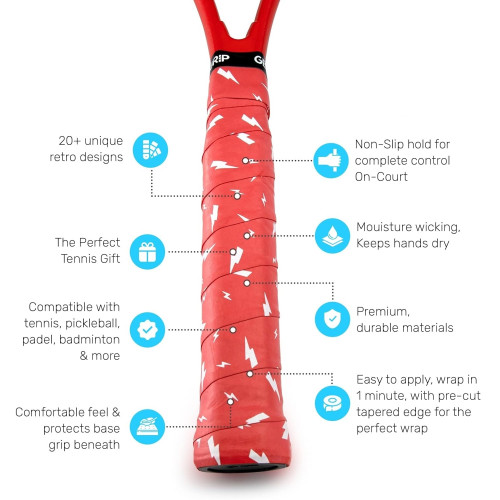 Red Racket Grips Get A Grip : GAGGT-CUR* เทปพันด้ามไม้เทนนิส Custom Tennis Racket Grip ...