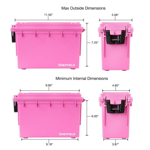 Sheffield : SFD12631* กล่องเก็บกระสุนปืนพก Field Box Pistol Ammo Storage Box, Pink 1
