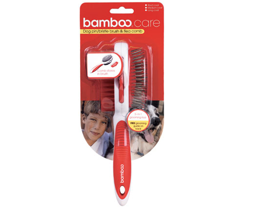 Bamboo : 90031 ที่แปรงขน Dog Pin/Bristle Brush  Flea Comb