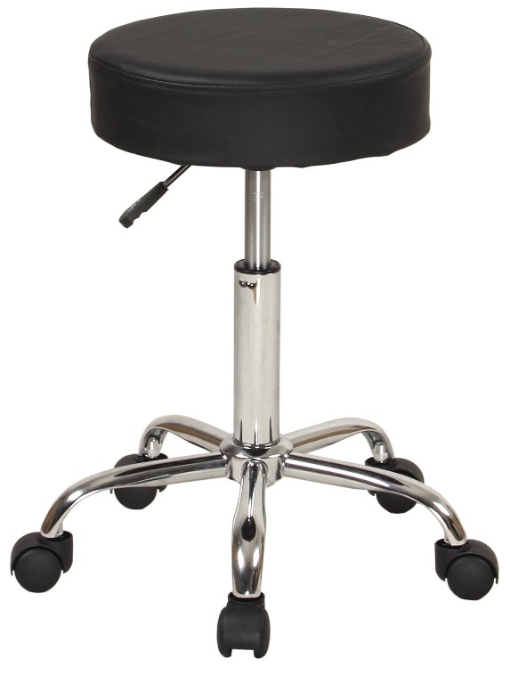 Sierra Comfort : SRCSC-503M* เก้าอี้ Adjustable Stool with Wheels and Metal Plated Frame, Black
