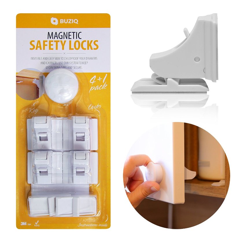 Buziq : BUZ01* ชุดล็อคตู้ Magnetic Baby Safety Locks