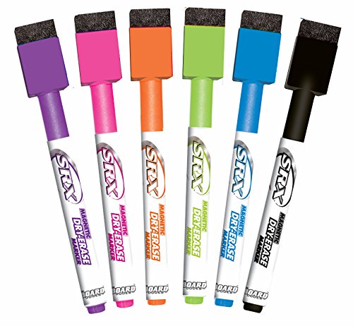 Board Dudes : BDDDDM77* ปากกาเมจิก SRX Magnetic Dry Erase Markers, Assorted Colors, 6-Pack