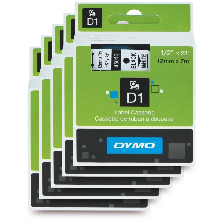 DYMO Standard : DYM45013* เทปพิมพ์อักษรสีดำพื้นขาว Labeling Tape Black print on White tape