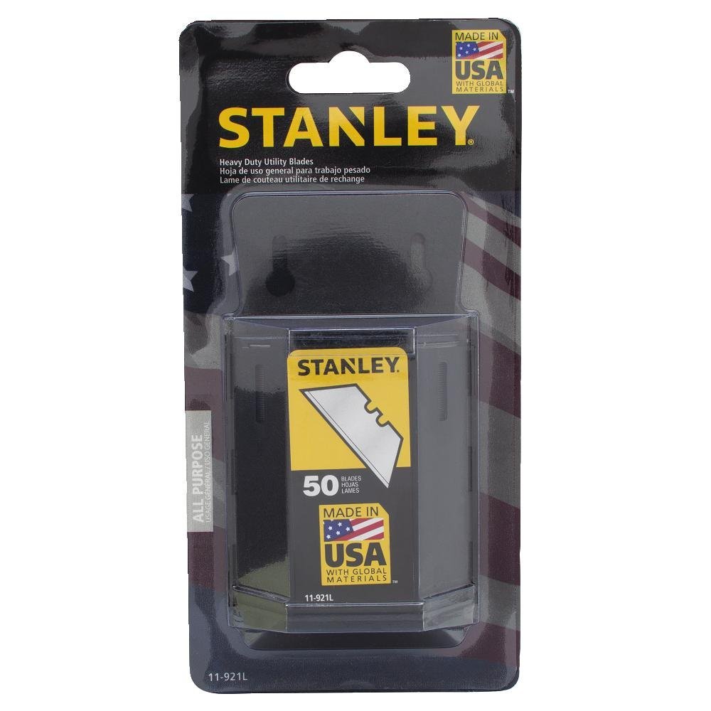 Stanley : STL11-921L* ใบมีดคัดเตอร์ 50-Pack Heavy Duty Utility Blades with Dispenser