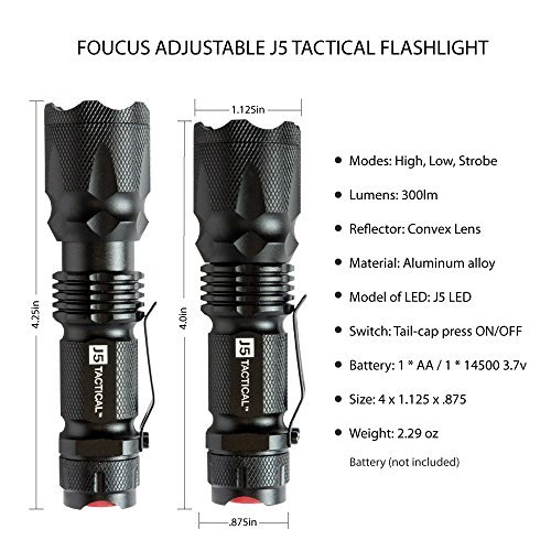 J5 Tactical : J5TV1-PRO* ไฟฉาย 300 Lumen Ultra Bright Flashlight 4
