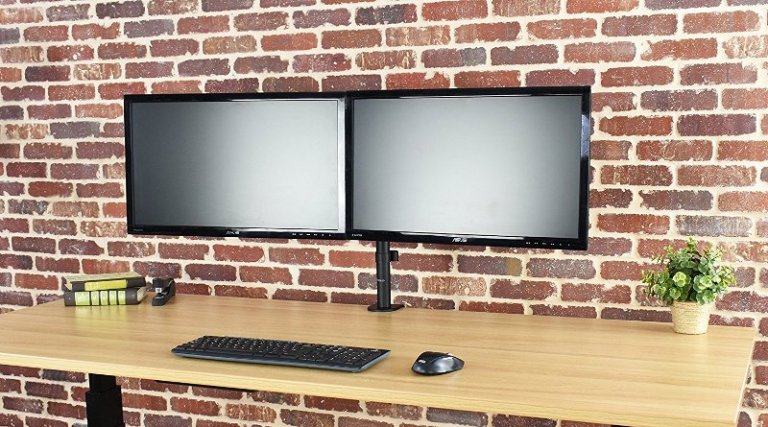 VIVO : VIVV002* อุปกรณ์ยึดจอภาพ Dual LCD LED Monitor Desk Mount Stand 3