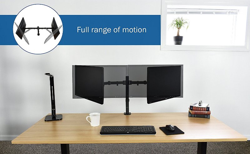 VIVO : VIVV002* อุปกรณ์ยึดจอภาพ Dual LCD LED Monitor Desk Mount Stand 7