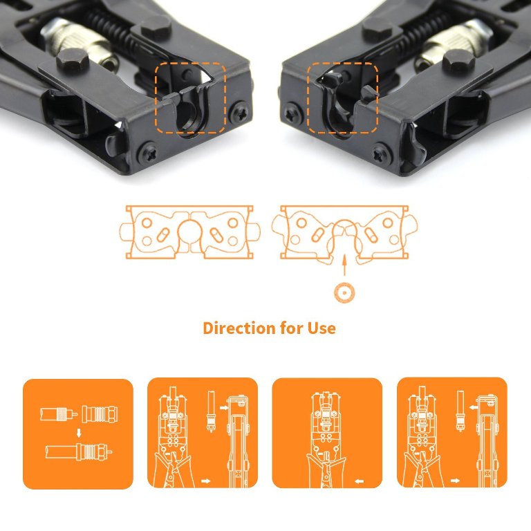 Etekcity : ETC5082R* คีมตัดสายไฟ Multifunctional Coax Compression Connector Adjustable Tool 3
