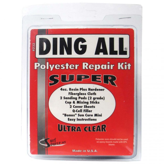 Ding All : DGA232* ชุดทำความสะอาดเซริฟบอร์ด Ding All Super Polyester Repair Kit, 4oz