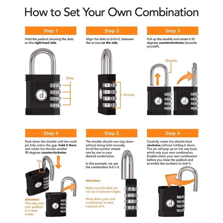 Desired Tools DSTAMZ001* กุญแจรหัส Padlock 4 Digit Combination Lock