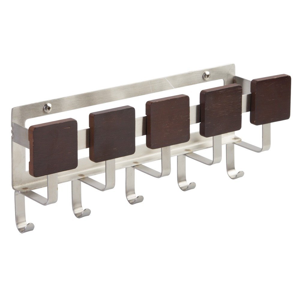 InterDesign : ITD94271* Formbu Wall Mount Key  Mail Rack, Espresso/Brushed Stainless Steel