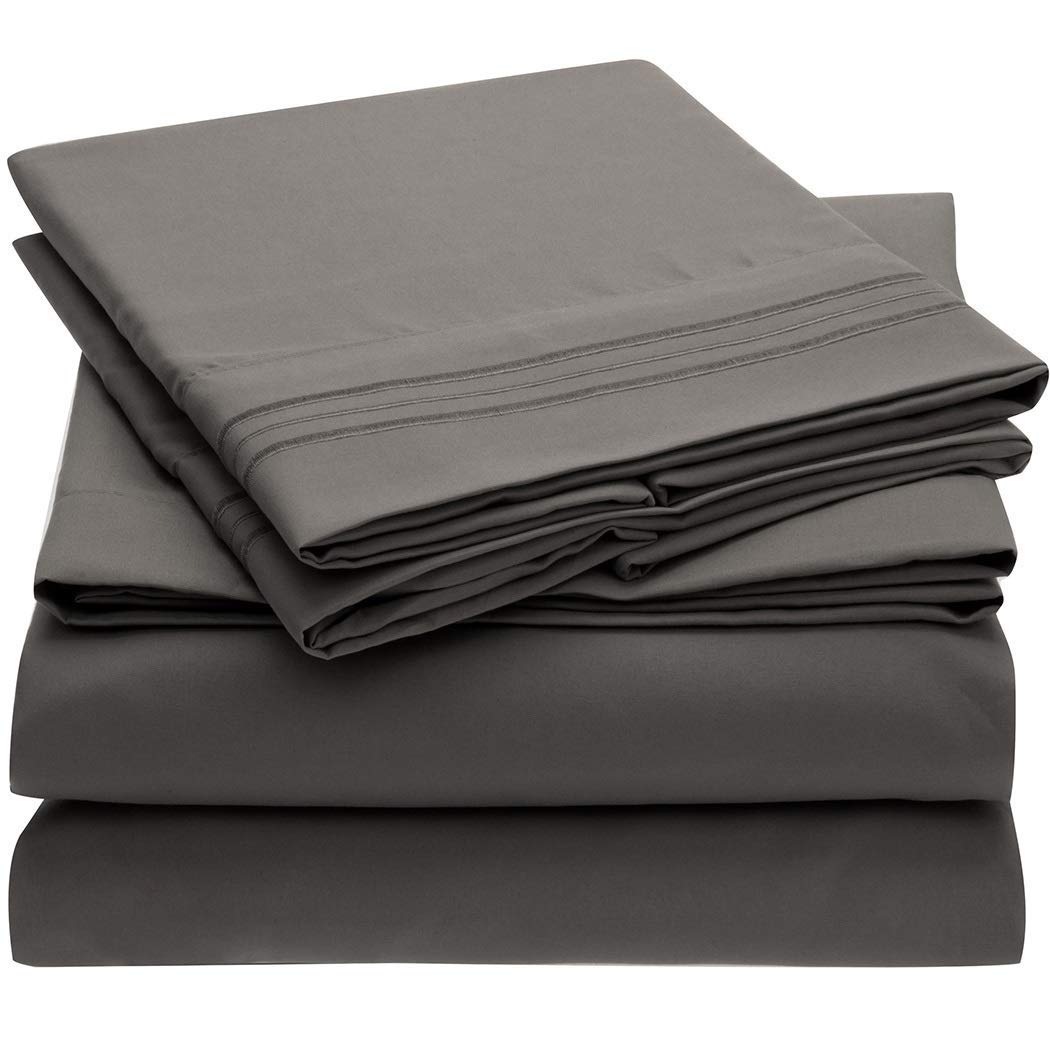 Mellanni : MLN056104* ชุดผ้าปู Bed Sheet Set 4 pieces (Queen, Grey)