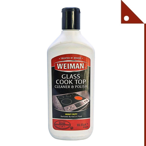 Weiman : WIM14038* ผลิตภัณฑ์ทำความสะอาดเตาไฟฟ้า Glass Cooktop Heavy Duty Cleaner & Polish, Clear 10 