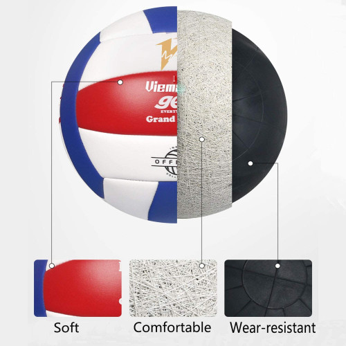 Viemahy : VMHAMZ001* ลูกวอลเลย์บอล  Super Soft Volleyball - Red, Blue, White 1