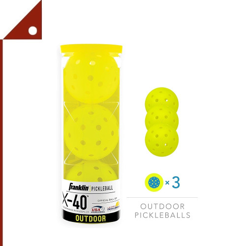 Franklin : FRK52821* ลูกพิกเกิลบอล Sports Outdoor Pickleballs X-40, 3pk., Yellow